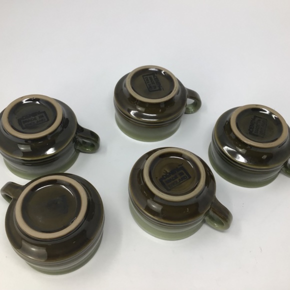 Denby Painter’s Pallet Green (retired) Stoneware coffee/tea mugs x5 - Picture 6 of 9